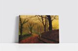 Sonmbaharda Gün Batımı Orman Kanvas Tablo