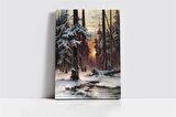 Karlar Altında Kalmış Orman Manzara Kanvas Tablo