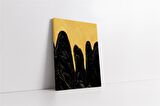 Sarı Siyah Soyut Kanvas Tablo