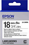 Epson LK-5WBW Orjinal Güçlü Yapışkanlı Etiket Kartuşu Siyah Beyaz 18 mm C53S655012