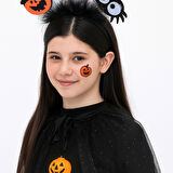 Halloween Cadılar Bayramı Taç Bal Kabağı ve Örümcekli 2li model Parti Aksesuarı