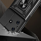 Tecno Spark 10 4G Kılıf Magnetik Standlı Kamera Korumalı Sürgülü Vega Kılıf