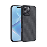 iPhone 16 Pro Max Kılıf Magsafe Şarj Özellikli Karbon Fiber Tasarımlı Elnino Kılıf