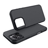 iPhone 16 Pro Max Kılıf Magsafe Şarj Özellikli Karbon Fiber Tasarımlı Elnino Kılıf