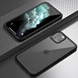 iPhone 11 Pro Max Kılıf Dor Silikon Temperli Cam Kapak