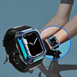 Apple Watch Uyumlu 42mm Zore KRD-88 Sert PC Kasa Koruyuculu Silikon Kordon 