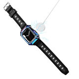 Apple Watch Uyumlu 42mm Zore KRD-88 Sert PC Kasa Koruyuculu Silikon Kordon 