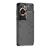 Huawei P60 Pro Kılıf Zore Negro Karbon Tasarım Silikon Kılıf