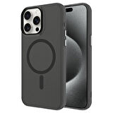iPhone 15 Pro Max Kılıf Magsafe Şarj Özellikli Buzlu Transparan C-Pro Sert Kılıf