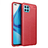 Oppo Reno 4 Lite Kılıf Zore Niss Deri Desenli Silikon Kılıf