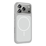 iPhone 17 Pro Kılıf M-Safe Şarj Özellikli Metal Kamera Çerçeveli Sanremo Silikon Kılıf