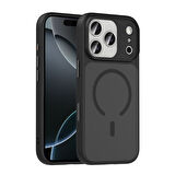 iPhone 17 Pro Max Kılıf Mat Arka Yüzey Wireless Şarj Özellikli Flet M-safe Kılıf