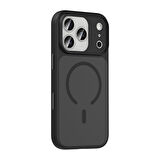 iPhone 17 Pro Max Kılıf Mat Arka Yüzey Wireless Şarj Özellikli Flet M-safe Kılıf