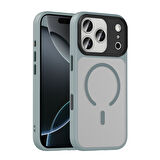 iPhone 17 Pro Kılıf Mat Arka Yüzey Wireless Şarj Özellikli Flet M-safe Kılıf