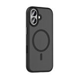 iPhone 17 Kılıf Mat Arka Yüzey Wireless Şarj Özellikli Flet M-safe Kılıf