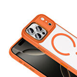 iPhone 17 Pro Kılıf Wireless Şarj Özellikli Krom M-safe Silikon Kılıf