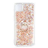 Huawei Y5P Kılıf Milce Simli Pullu Yüzüklü Kılıf