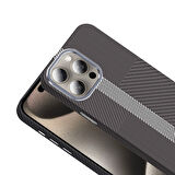 iPhone 15 Pro Kılıf M-safe Şarj Özellikli Karbon Fiber Görünümlü Gros Kılıf