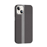 iPhone 14 Kılıf M-safe Şarj Özellikli Karbon Fiber Görünümlü Gros Kılıf