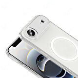 iPhone 17 Air Kılıf M-safe Şarj Özellikli Şeffaf Kamera Çerçeveli Porto Kılıf