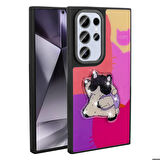 Galaxy S24 Ultra Kılıf Parlayan Kabartmalı İkonik Figürlü Amas Silikon Kılıf