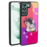 Galaxy S22 Kılıf Parlayan Kabartmalı İkonik Figürlü Amas Silikon Kılıf