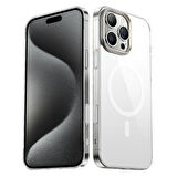 iPhone 16 Pro Max Kılıf Magsafe Şarj Özellikli Şeffaf Cam Arka Yüzey G-Glass Kılıf