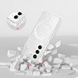 Galaxy Z Fold 6 Kılıf Magsafe Şarj Özellikli Parlayan Simli Saydam Renkli Allstar Kılıf