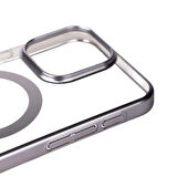 iPhone 15 Pro Max Kılıf Wireless Şarj Özellikli Sert PC Mat Riksos Magsafe Kılıf