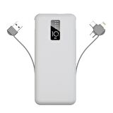 PW-05 Hızlı Şarj Led Göstergeli Micro Lightning Type-C Kablolu Taşınabilir Powerbank 10000mAh