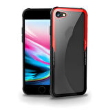 iPhone 7 / İphone 8 / İphone SE Kılıf Kenarları Silikon Arka Kısım Temperli Cam Craft Kılıf