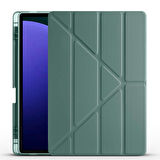 Galaxy Tab S9 Plus Kılıf Tri Folding Kalem Bölmeli Standlı Kılıf