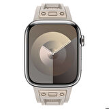 Watch 7 45mm KRD-117 Hava Alabilen Delikli Metal Süslemeli Desenli Silikon Kordon