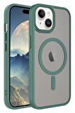 Apple iPhone 15 Plus Kılıf Mat Arka Yüzey Wireless Şarj Özellikli Flet Magsafe Kılıf