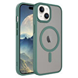 Apple iPhone 15 Plus Kılıf Mat Arka Yüzey Wireless Şarj Özellikli Flet Magsafe Kılıf