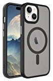 Apple iPhone 15 Plus Kılıf Mat Arka Yüzey Wireless Şarj Özellikli Flet Magsafe Kılıf