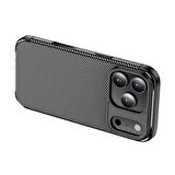 iPhone 17 Pro Max Kılıf Negro Karbon Tasarım Silikon Kılıf