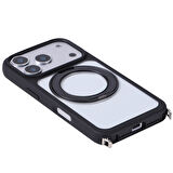 iPhone 17 Pro Max Kılıf M-Safe Şarj Özellikli Standlı Piza Silikon Kılıf