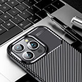 iPhone 16 Pro Kılıf Negro Karbon Tasarım Silikon Kılıf