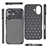 iPhone 16 Plus Kılıf Negro Karbon Tasarım Silikon Kılıf