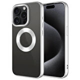 iPhone 15 Pro Kılıf Tek Kamera Çerçeveli Logo Gösteren Omega Kılıf