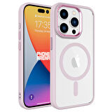 Apple iPhone 15 Pro Kılıf Wireless Şarj Özellikli Krom Magsafe Silikon Kılıf