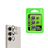 Galaxy S24 Ultra Kamera Lens Koruyucu CL-07 Titanyum-Gri