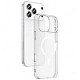 iPhone 17 Pro Max Kılıf M-safe Şarj Özellikli Şeffaf Kamera Çerçeveli Porto Kılıf