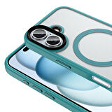 iPhone 16 Kılıf Mat Arka Yüzey Wireless Şarj Özellikli Flet Magsafe Kılıf