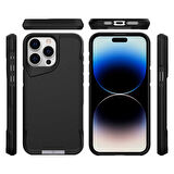 iPhone 15 Pro Kılıf Airbag Kenarlı T-Max Mat Standlı Kılıf