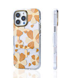 iPhone 16 Pro Max Kılıf Magsafe Şarj Özellikli Şık Çiçek Desenli Papat Kılıf