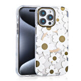 iPhone 14 Pro Max Kılıf Magsafe Şarj Özellikli Şık Çiçek Desenli Papat Kılıf