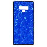 Galaxy Note 9 Kılıf Mermer Desenli Marbel Temperli Cam Silikon Kılıf