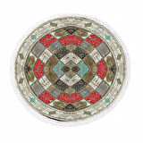 Dekoreko İnci Halı Dijital Saçaklı Yuvarlak 1831 Desen 1